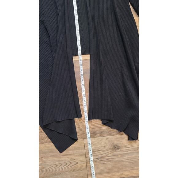 Athleta Solstice Wrap Cardigan Black Large Merino Wool - Picture 8 of 10